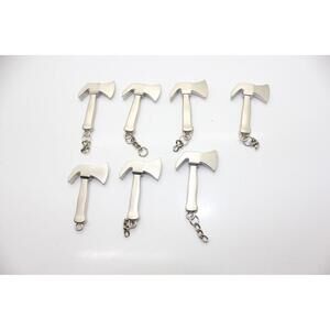 Lot Of 7 Miniature 2.25" Pry Axe Tool Keychain Xmas Ornament